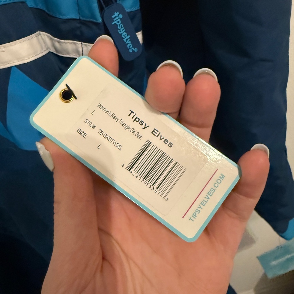 Tipsy Elves Women’s Navy Triangle Vintage Retro Snowsuit - Picture 11 of 11